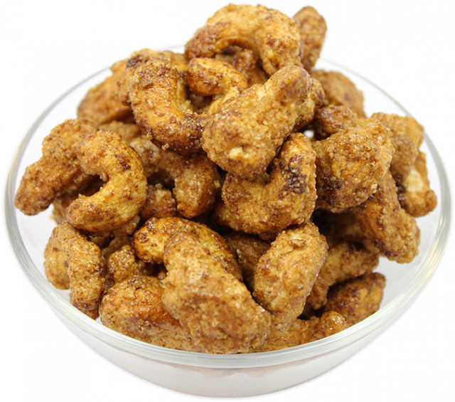 buy honey & cinnamon roasted cashews in bulk